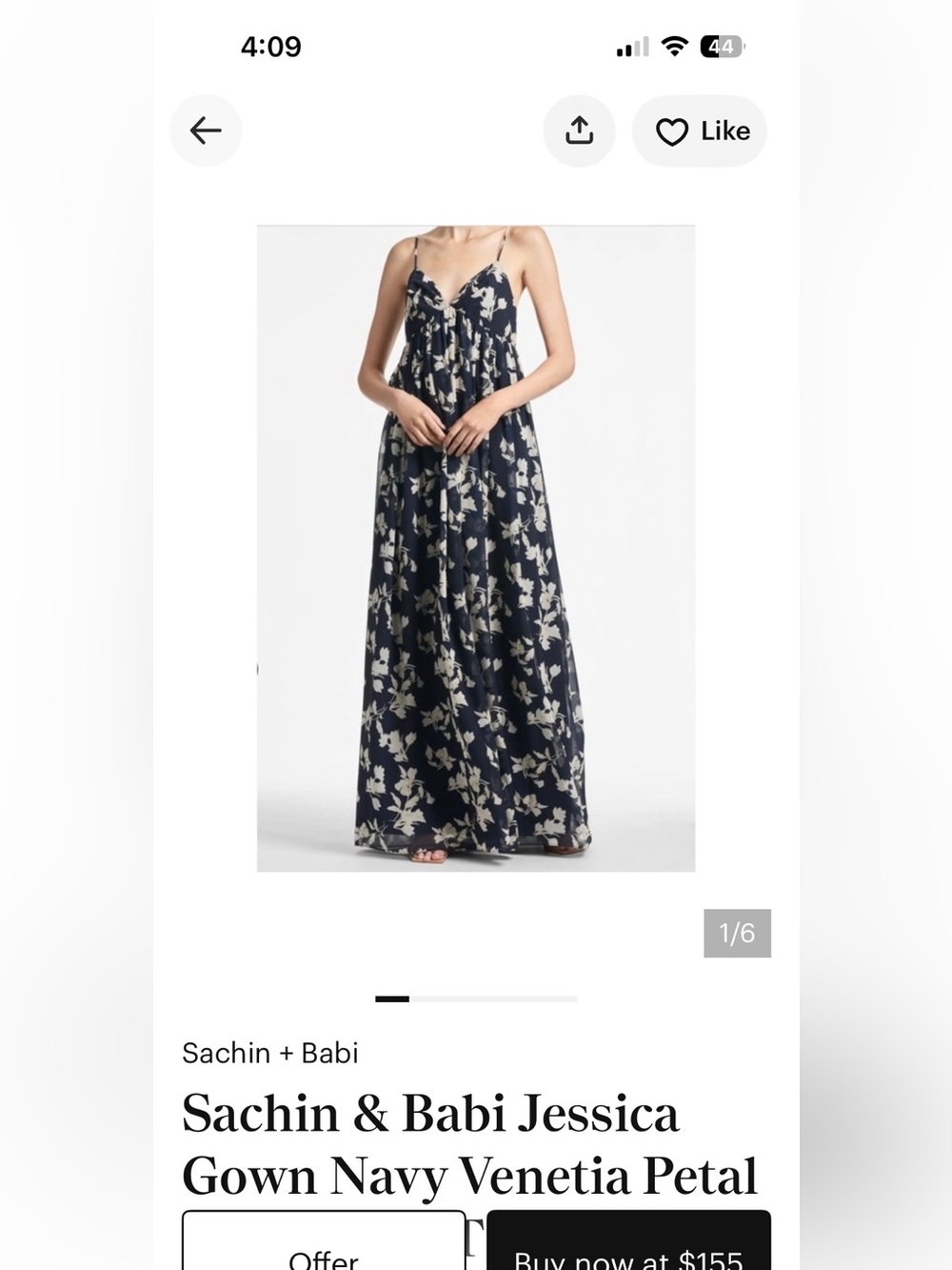 Sachin & Babi Navy Jessica Gown
NWOT from a pet free smoke free home